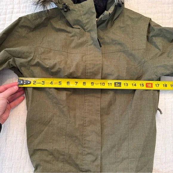 Roxy Snow Jumpsuit Snow Suit Olive Green Women’s XS Fur Lined Collar Y2K - Picture 9 of 15